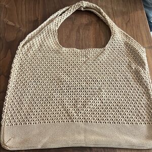 Elegant Tan Woven Tote Bag